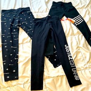 12/14 Leggings - Justice & Champion (2 NWT), all unworn